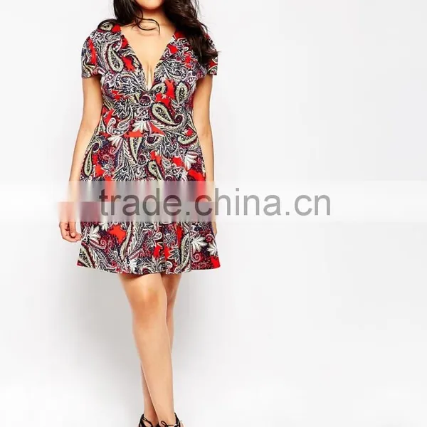 Appparel Deep V Neck Bohemia Plus Size Dresses Made in China photo-4