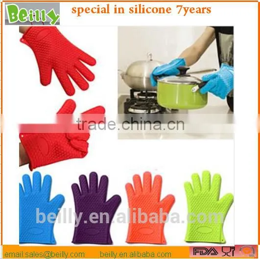 Multifunction Use Silicone Heat Resistant BBQ Oven Gloves for Kitchen photo-5