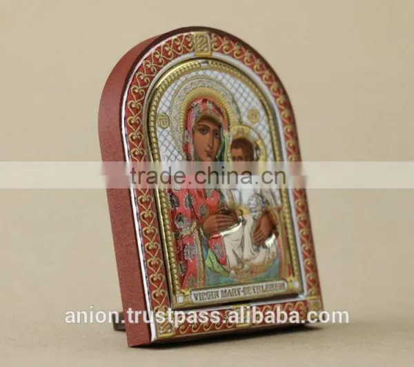 Greek & Russian Orthodox Wooden Icon. Mother God. Hodegetria photo-2