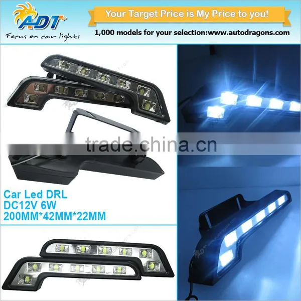 2 Pcs White Bright 6 LED Car Driving Lamp Fog DRL Daytime Running Lights 12v photo-3