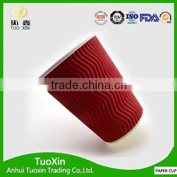 12 Ounce Tripple Wall Red Colored Disposable Paper Cup photo-3