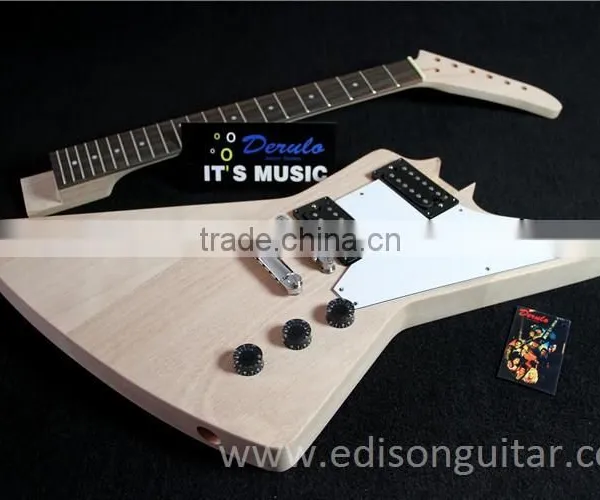 DIY Unfinished Electric Guitar Kits Solid Mahagany China Guitar Factory MX-012 photo-2