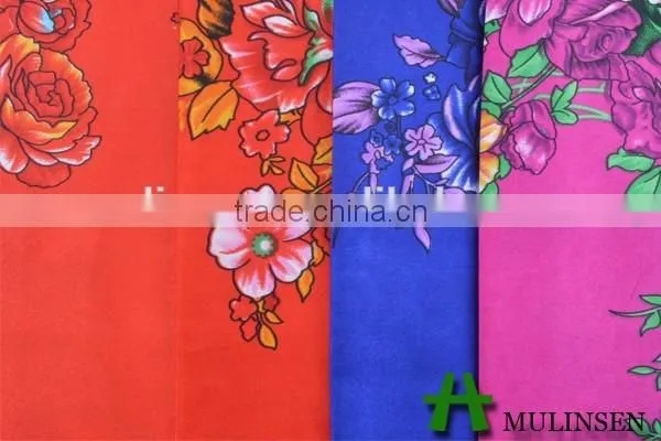 Mulinsen Textile 2015 Fashion Pattern 100% Polyester Printed Silk Satin Fabric photo-4