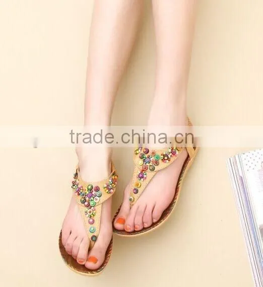 2015 Sweet Summer Leisure Beaded Sandals Latest Fashion Sandals photo-2