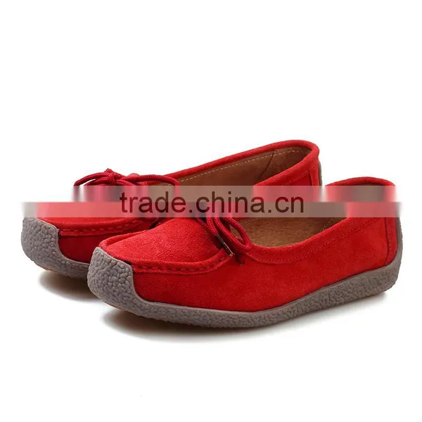 2015 New Autumn Winter Women Genuine Leather Flat Shoes Oxfords Moccasins Ladies Shoes Hot Sale