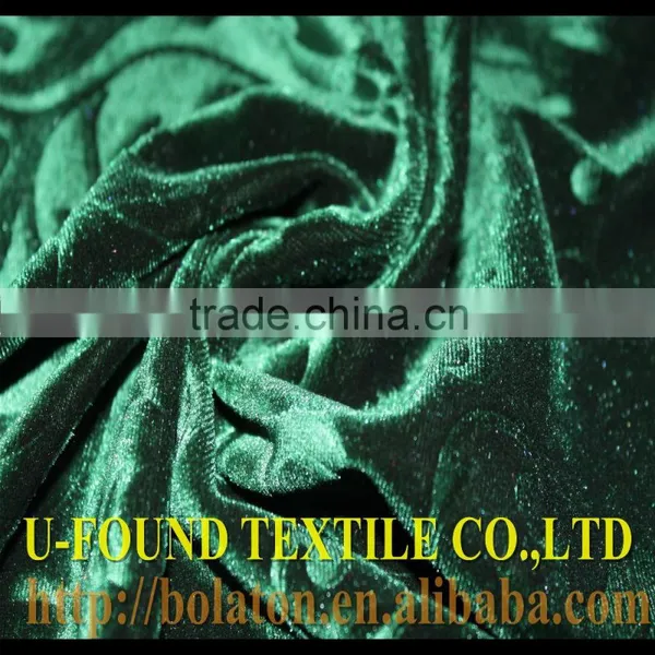 KS GREEN VELVET FABRIC,EMBOSSED OLIVE GREEN VELVET FABRIC UPHOLSSTERY FABRIC photo-3