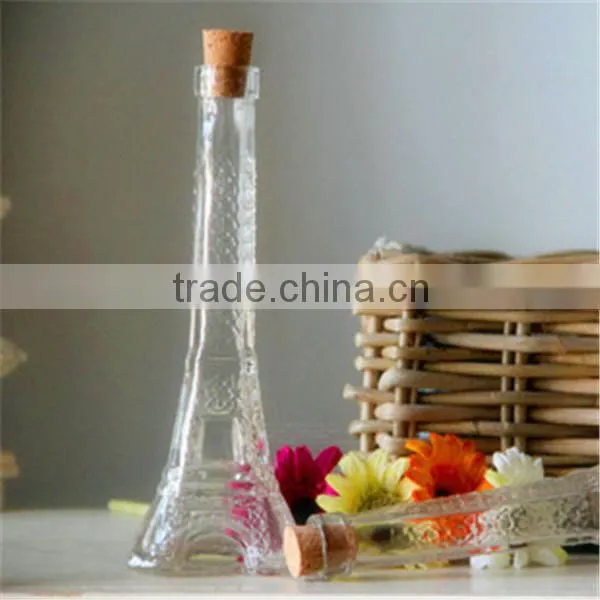 150ml Clear Glass Art Deco Eiffel Tower Perfume Bottles With Cork Caps photo-2