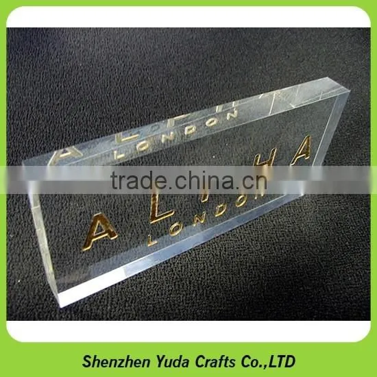 Factory Price Acrylic Logo Blocks With Base Printing Plexiglass Name Plate photo-5