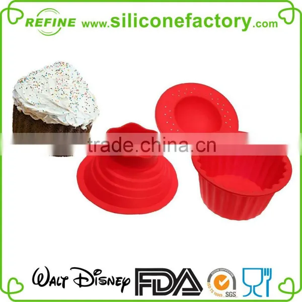 High Quality Non-stick Silicone Jumbo Cupcake Mold With Cover photo-6