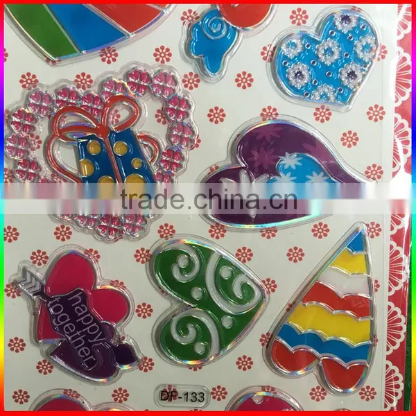 Heart Design Embossed PVC Stickers for Kids photo-2