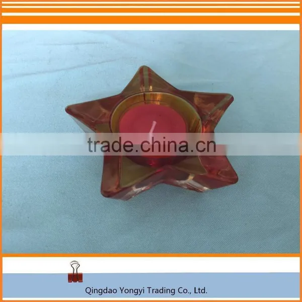 Star Shaped Glass Material With Tealight Candle/Paraffin Wax Candle For Home Decoration photo-4