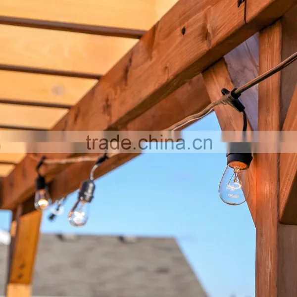 S14 String Light Company Vintage 48-Ft Outdoor Commercial String Lights With 24 Suspended Sockets and 24 Frosted S14 Bulbs photo-6
