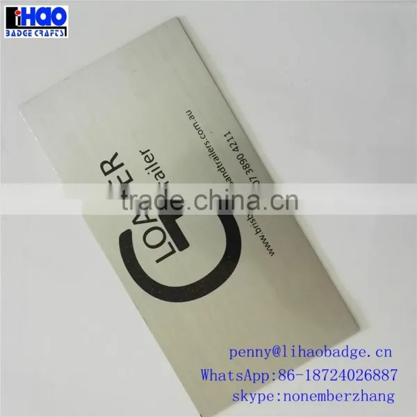Custom Brushed Silver Metal Brand Logo Label, Self Adhesive Aluminum Stickers photo-5