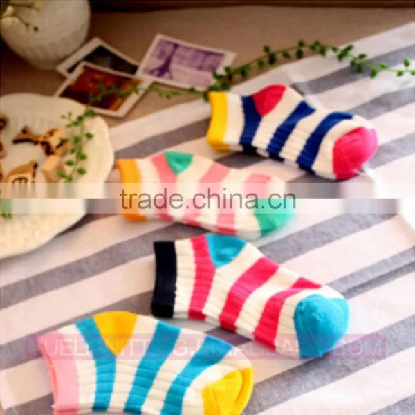 Chinese Made Kids Fancy Colorful Striped Socks Baby Socks Wholesale photo-3