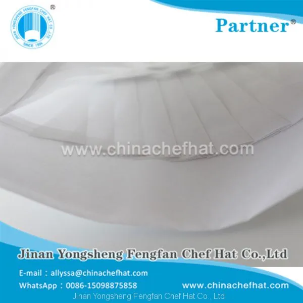 60g Disposable Non Woven Round Top Chef Hat 28cm*30cm photo-4