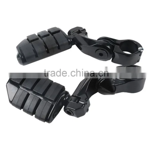 Black 360 Degree Adjustable Highway Foot Pegs Footpeg Footrests For 32mm photo-2