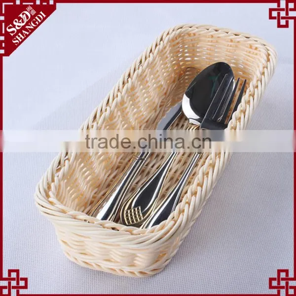 Eco-friendly Longitypical Design Handcraft Rattan Cutlery Basket photo-2