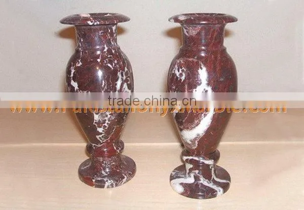NATURAL RED ZEBRA MARBLE FLOWER VASES photo-5