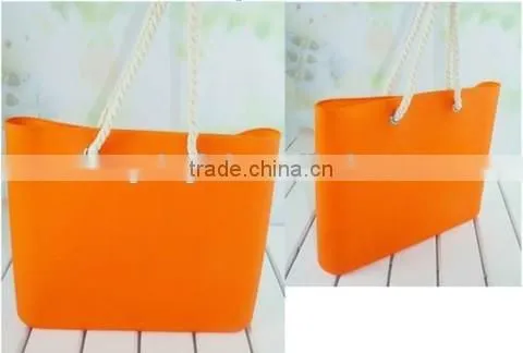 Silicone Beach Handbag With Cotton Rope Handle&Silicone Beach Style Handbag&silicone Beach Bag photo-3