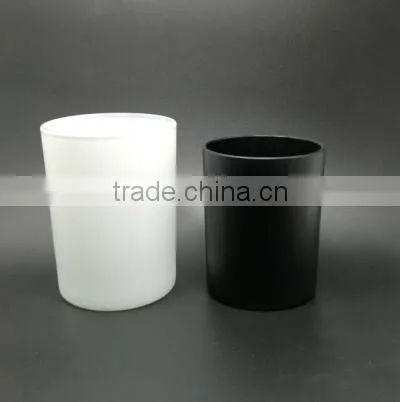 400ml Flat Bottom Outside White Glass Candle Holder photo-3
