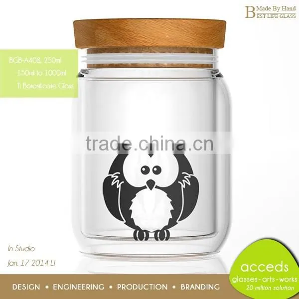 Heat Resisitant OEM/ODM Handblown Novelty Borosilicate Glass Canister photo-2