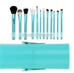 12 Pcs Pro Makeup Cosmetic Brush Kit Leather Cylinder Cup Holder Case Set Cheap Makeup Brush photo-2
