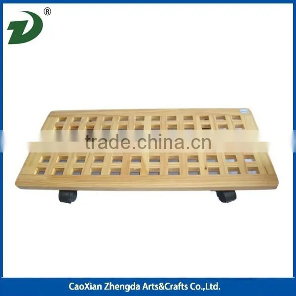 Modern Design Natural Wood Mat With Wheels for Your Flower Pot photo-3