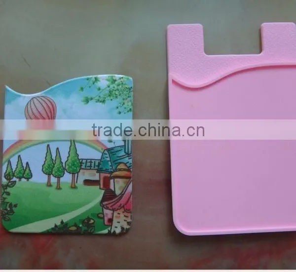 Newly 3M Sticker Silicone Mobile Phone Silicone Credit Card Holder With Screen Clearner for Advertising Giftaways photo-2