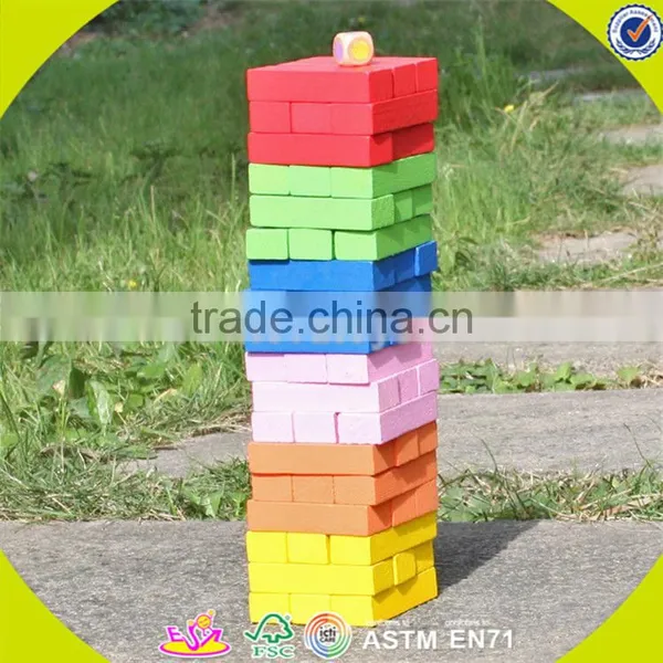 Wholesale Colorful 55 Pieces Kids Wooden Bricks Toy Funny Baby Wooden Bricks Toy Best Toddler Blocks Puzzle W13D133 photo-4