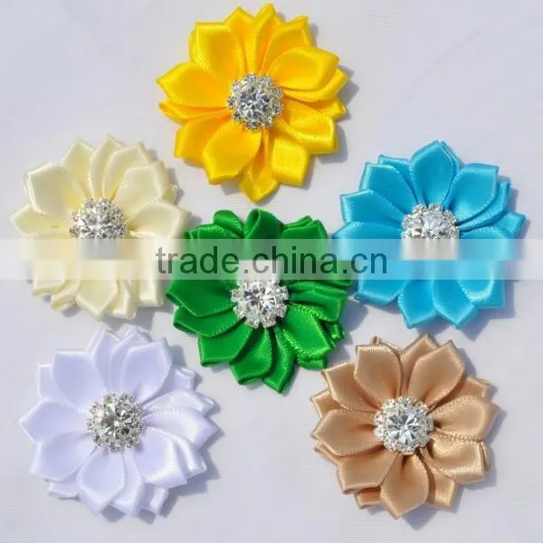 Small Satin Ribbon Flower Clip for Kids Hair Accessories photo-2
