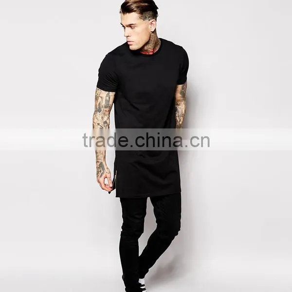 Hip Hop Cotton Tshirt Plain Blank Tshirt no Label Man Tshirt photo-2