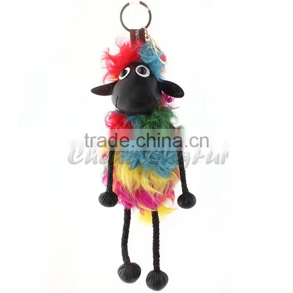 CX-R-52 Lastest Design Hot Fashion Cheap Custom Lamb Fur Keychain photo-3