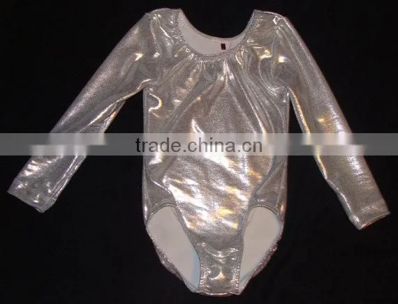 Long Sleeve Gymnastics Leotards in Any Color Fabric- Pink Twinkle Pictured photo-2