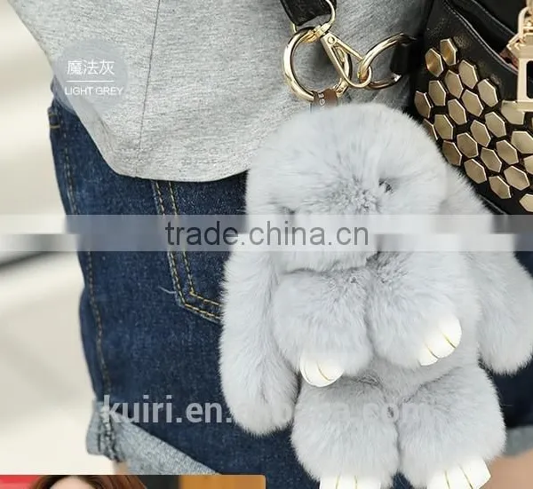 Lovely Rabbit Fur Rabbit Keychain Charm Pendant Keychains Fashion Jewelry Toy Doll Hanging Pendant Accessories Gift photo-2