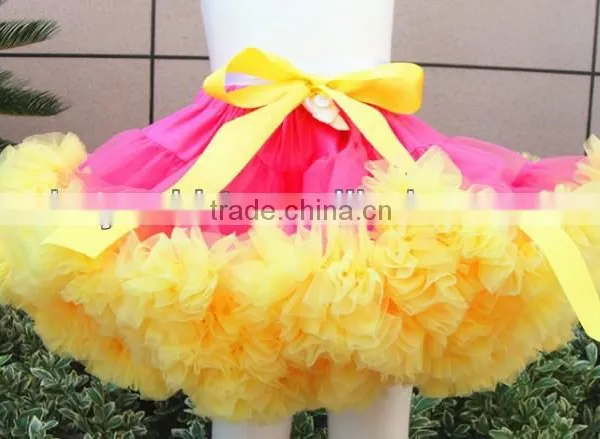 Hot Multicolor Girl Fluffy Pettiskirt With Bow Baby Pettiskirt
