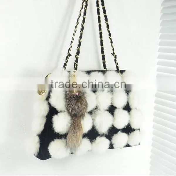New Style Girls Luxury Evening Fur Bags White Turkey Fur Bag photo-5