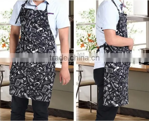 Man Cotton Canvas Black Color OEM Kitchen Bib Apron photo-3