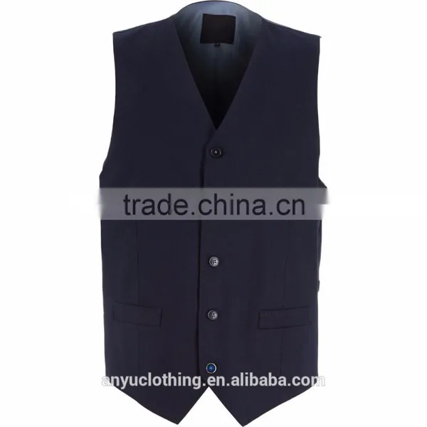 Plain Style Premium Cotton Midnight Blue Three-Piece Suit for Male photo-3