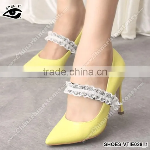 4 Colors Lace Ribbon Shoe Lace Elastic Straps For High Heels photo-2