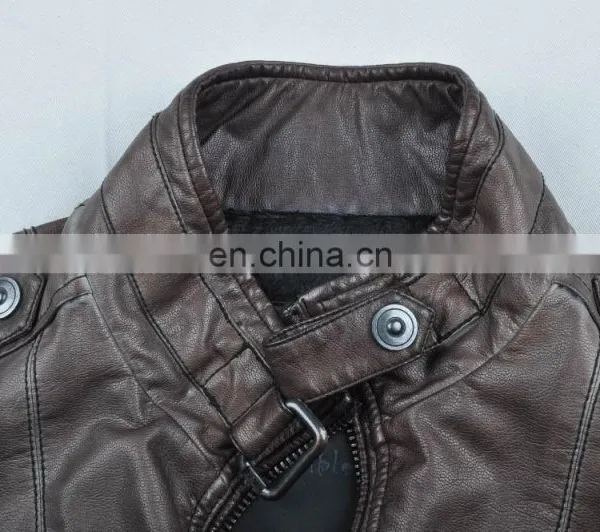 2015 Last Fashion Mens Hot Selling Handsome Spring Slim Leather Coat photo-4