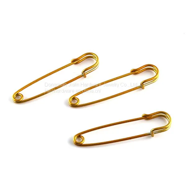 Luminous Yellow Coated 2.0mm*76mm Fashion Safety Pin,brass Finish
