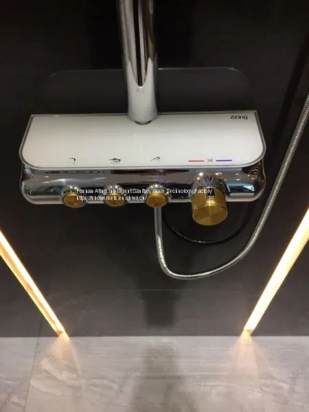 IT-H005A Thermostat Controlled Shower Valves #304 SS Thermostatic Shower Sets Rectangle Top Shower With Hand Shower photo-3