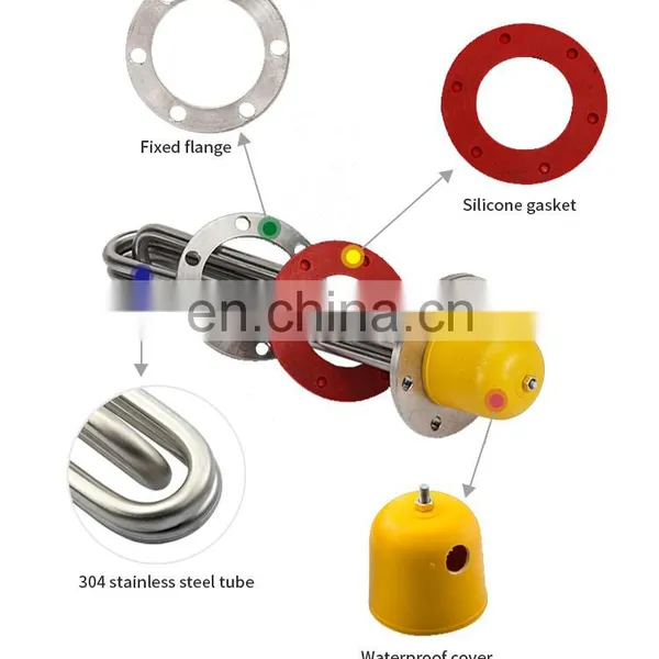 Incoloy 800 Immersion Boiler Water Electric Flange Tubular Heating Element photo-6