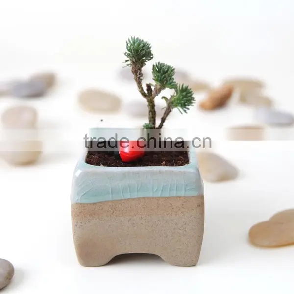 White Blue Orange Red Glazed Ceramic Flower Pots Planters photo-4