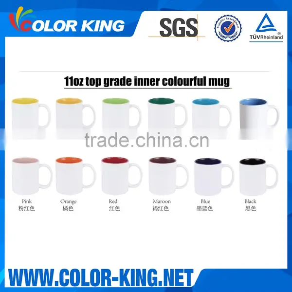 Manufacturer Wholesale Sublimation 11oz Top Grade Inner Colourful Handle