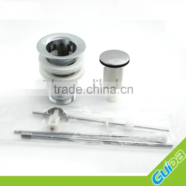 Chrome Bathroom Basin Sink Rod Operated Push Pull Lever Pop Up Waste Plug photo-3