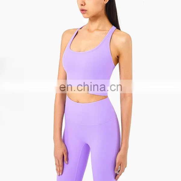 Custom Logo Hot Selling Racer Back Bra And Leggings Sports Workout Fitness Yoga Set Women Gym Training Wear Clothing photo-3