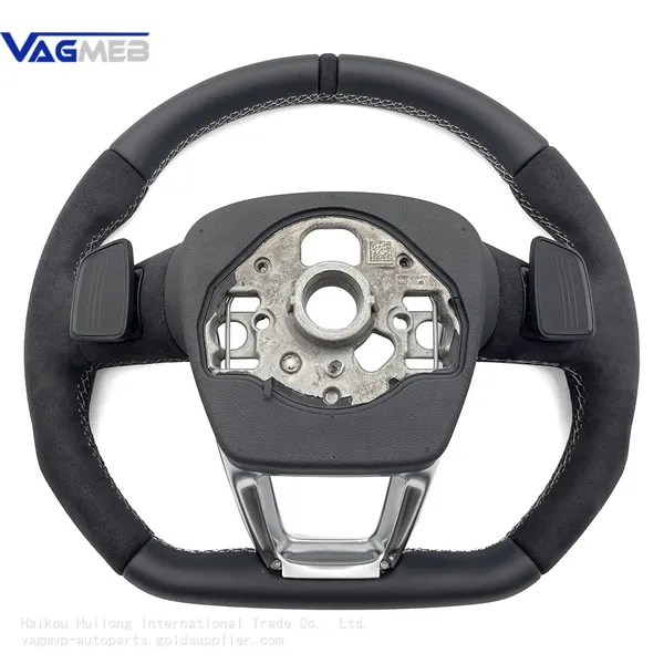 For Audi Q3 D-Shaped Alcantara Punched Leather S/RS Logo Steering Wheel With Paddles Assembly photo-3