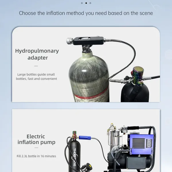 THAISTONE 2.3L Mini Scuba Dive Air Tank With Snorkeling Recreational Diving Mask Set photo-4