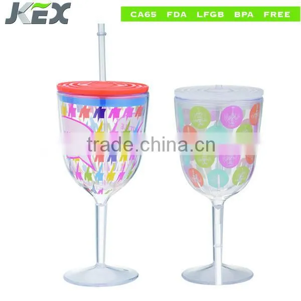 Wholesale Goblets Double Wall Plastic Halloween Beakers With Pvc Insert